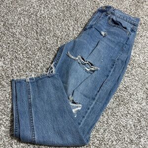 Aeropostale Men's Medium Blue Distressed Straight Jeans